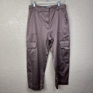Old Navy Satin Cargo Pants Womens 8 Dusty Rose Barrel-leg Pockets Casual Outdoor